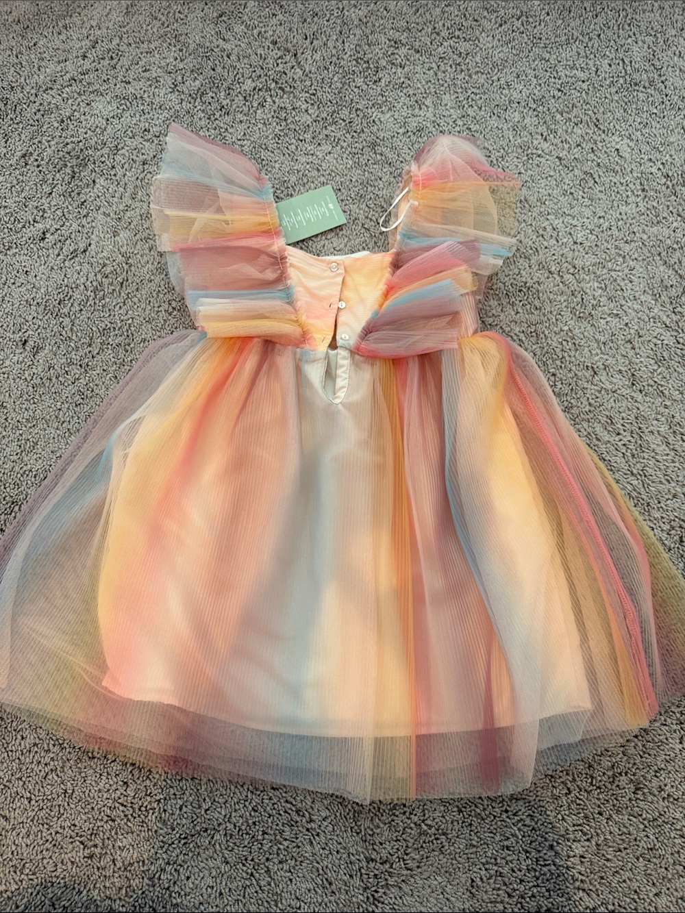 H&M Pastel Rainbow Tulle Formal Dress - Pink, Yellow, Blue for Girls - Picture 4 of 6